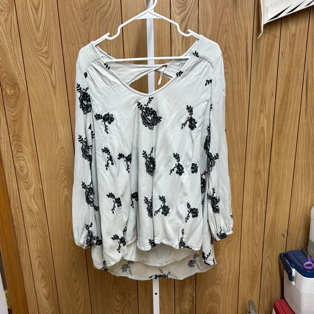 Free People Floral Emma Austin Embroidered Women's Tunic Dress Size Large